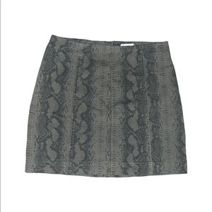 Green Snakeskin mini skirt